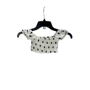 NOVAKids Polka Dot Off-Shoulder Toddler Top Size 2 White Black Smocked Birthday